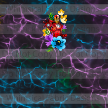 Load image into Gallery viewer, RETAIL: FLORAL MIGHTY HEROES PANELS BLACK