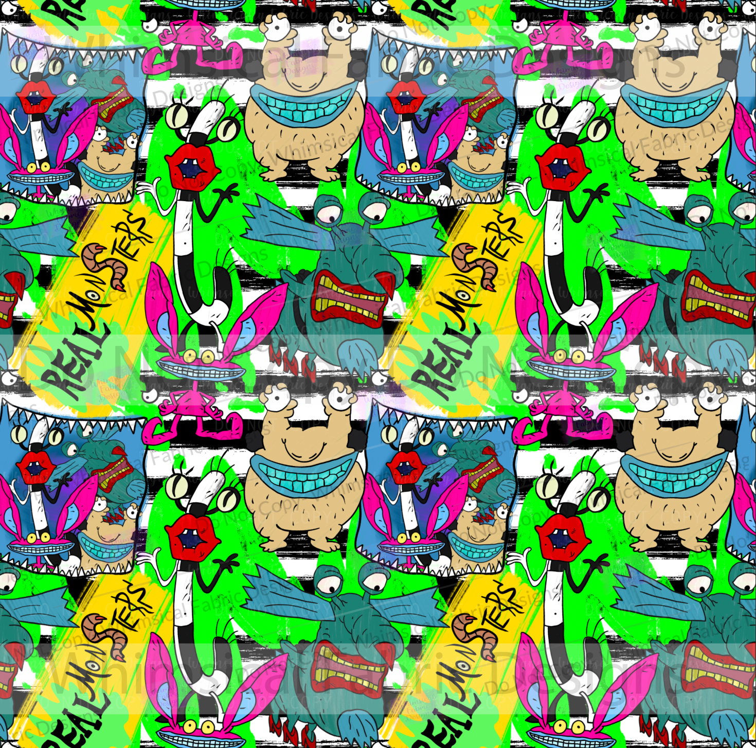 ahh real monsters fabric RETAIL: AHHH! REAL MONSTERS