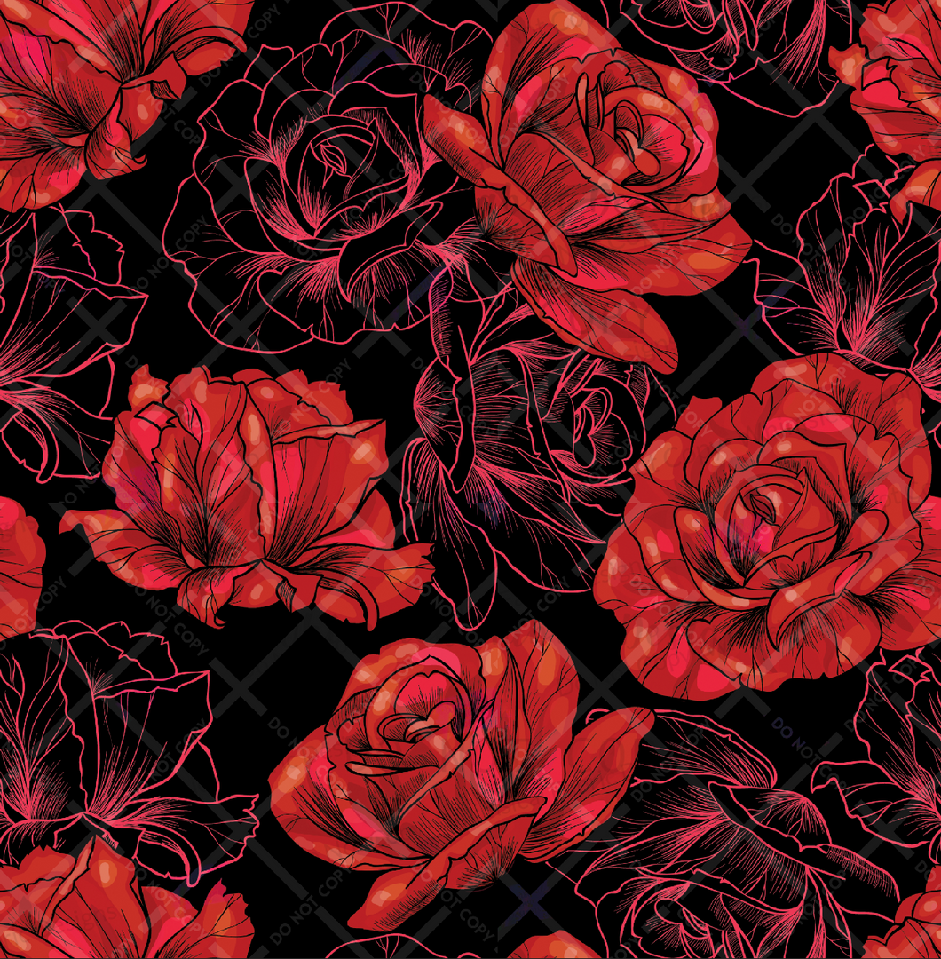 RETAIL: BLACK & RED FLORAL