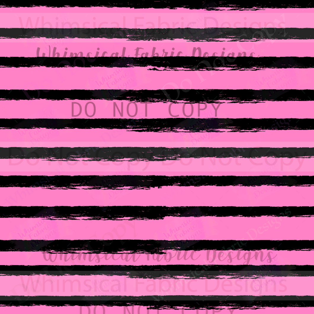 PREORDER: DISTRESSED THIN STRIPES- BLACK & BUBBLEGUM