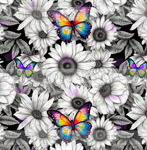 RETAIL: BLACK & WHITE FLORAL COLOR POP BUTTERFLIES