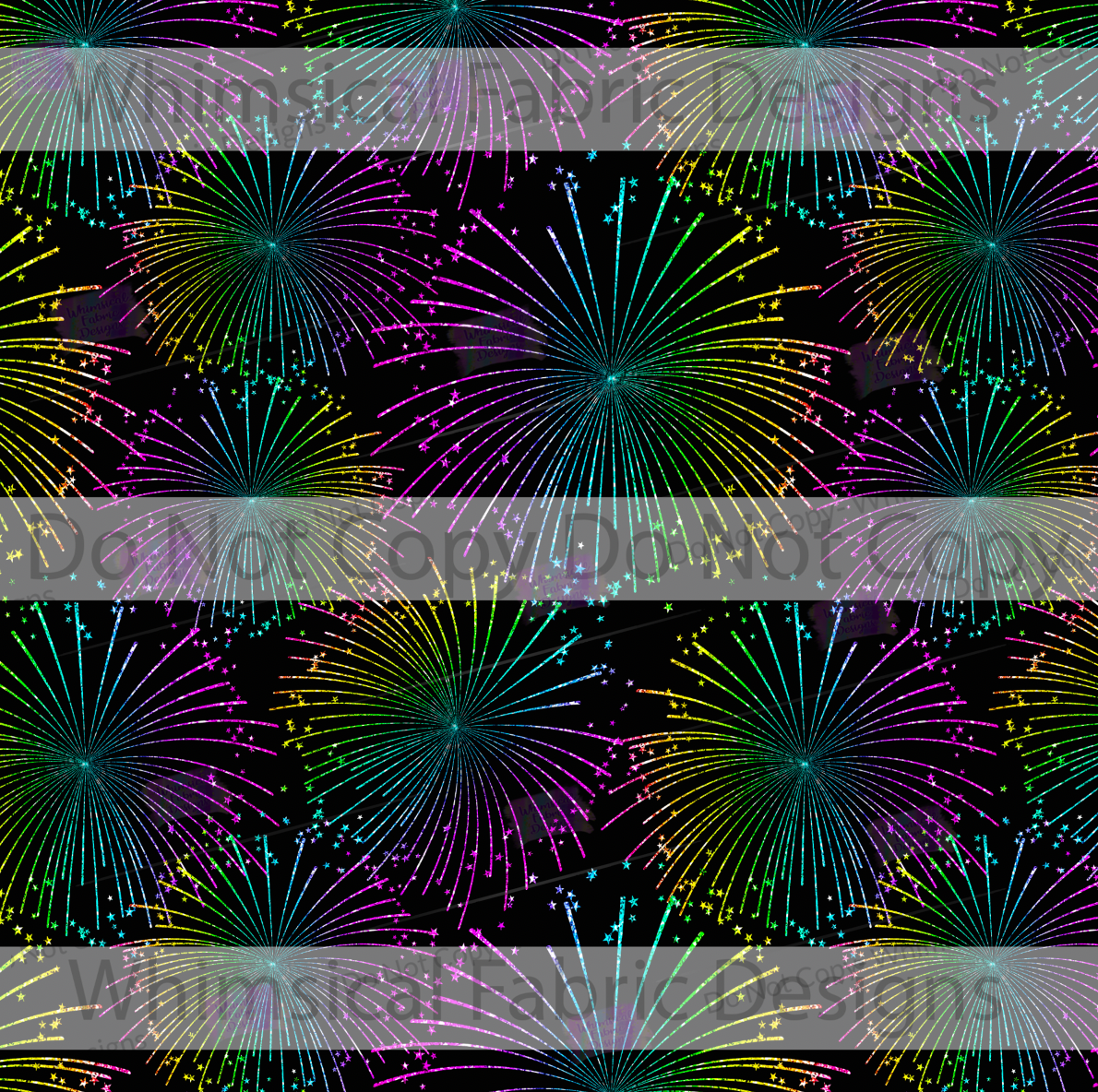 PREORDER: Black Fireworks – Whimsical Fabric Designs