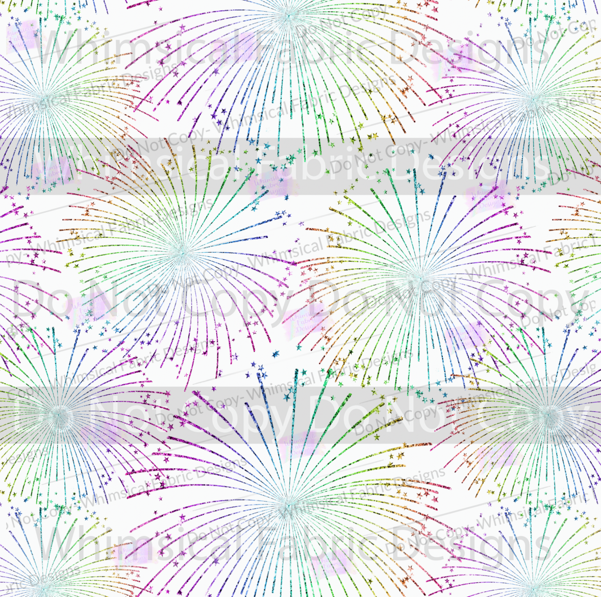 RETAIL: WHITE FIREWORKS – Whimsical Fabric Designs