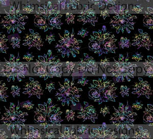 RETAIL: SMALL SCALE - BLACK HOLOGRAPHIC FLORAL