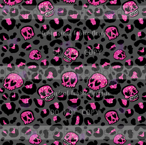 PREORDER: PINK GLITTER SKULL LEOPARD