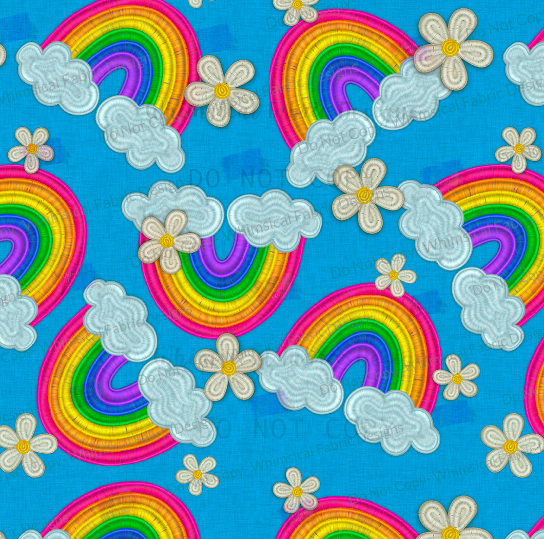 PREORDER: FAUX EMBROIDERED RAINBOWS